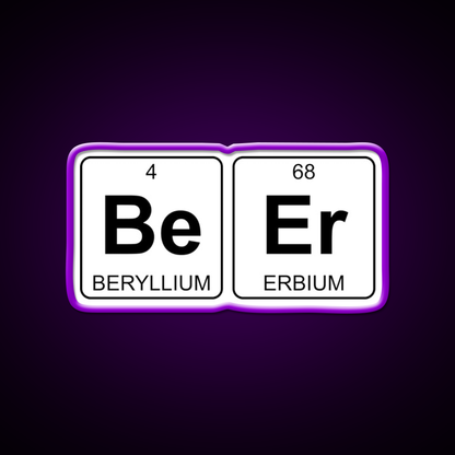 Be Er Beer Periodic Table Chemistry Beer Bar Decor Led Neon Sign Rgb Color - LED neon sign view 9