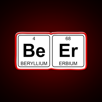 Be Er Beer Periodic Table Chemistry Beer Bar Decor Led Neon Sign Rgb Color - LED neon sign view 10