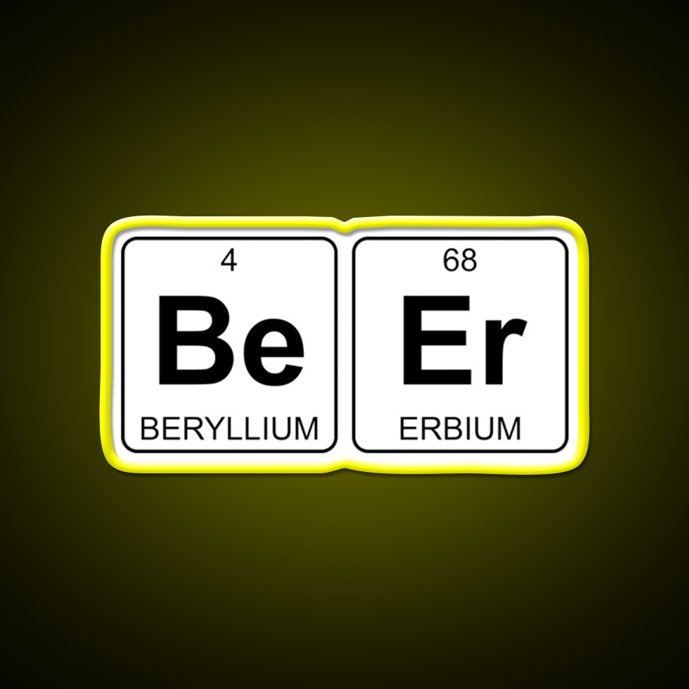 Be Er Beer Periodic Table Chemistry Beer Bar Decor Led Neon Sign Rgb Color - LED neon sign view 7