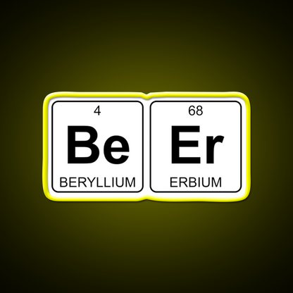 Be Er Beer Periodic Table Chemistry Beer Bar Decor Led Neon Sign Rgb Color - LED neon sign view 7