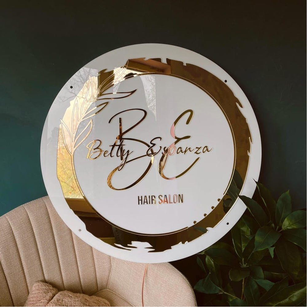 Be Hair Salon Acrylic Business Logo Sign
