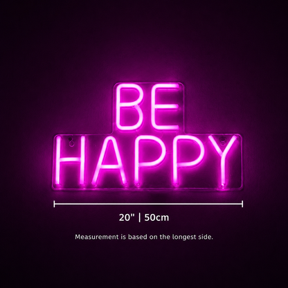 Be Happy Bedroom LED Neon Sign - 04 Size Image