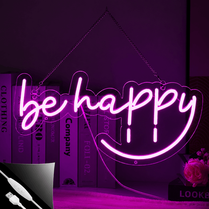 Be Happy LED Neon Sign Wall Decor - Shineneon