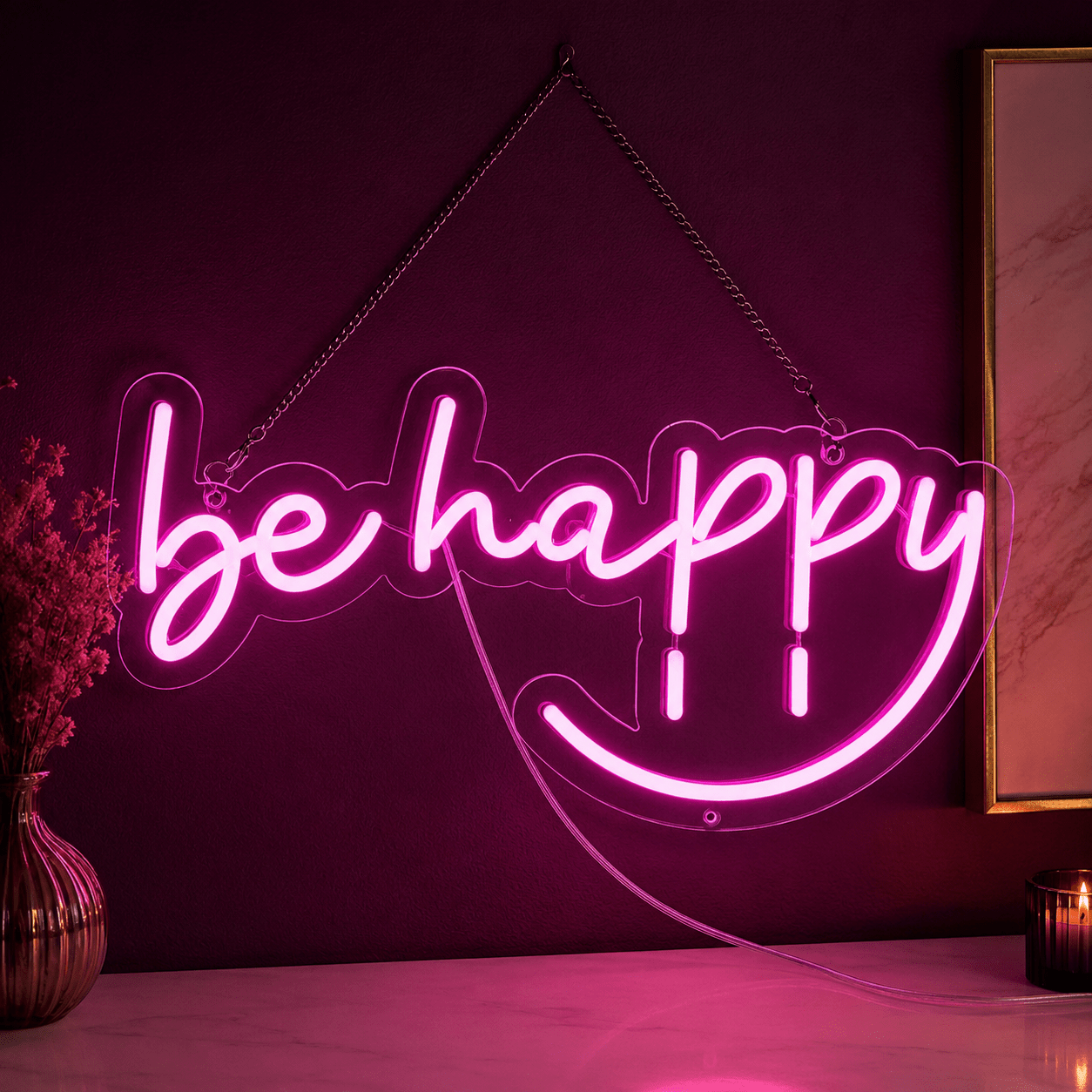Be Happy LED Neon Sign Wall Decor - Shineneon