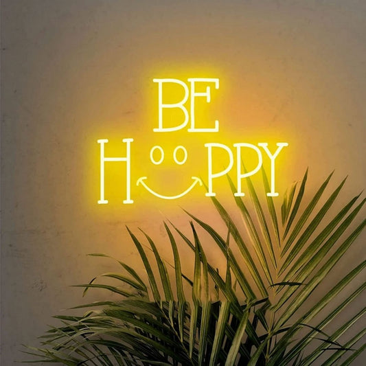 Be Happy Led Sign Business Neon Signs Wall Art