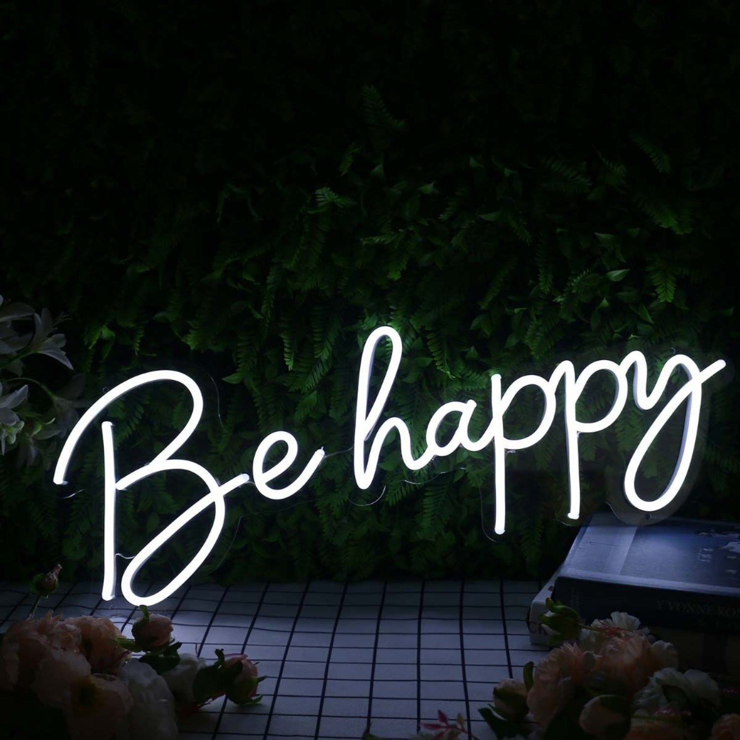 Be Happy White Led Neon Sign - Shineneon