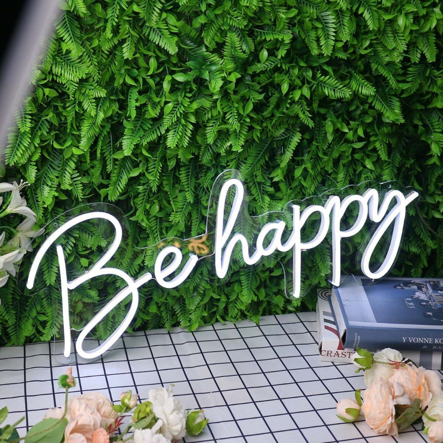 Be Happy White Led Neon Sign - Shineneon