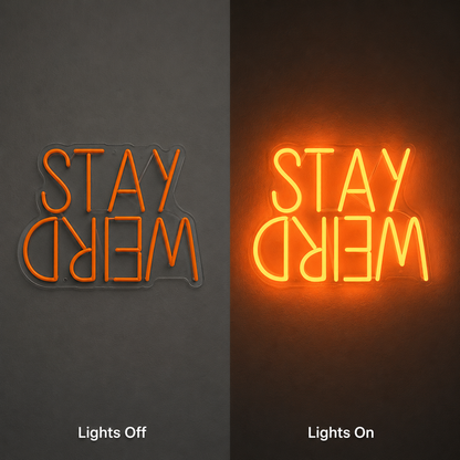 Be Kind Acrylic Wall Light LED Neon Sign - 06 Day Night Comparison