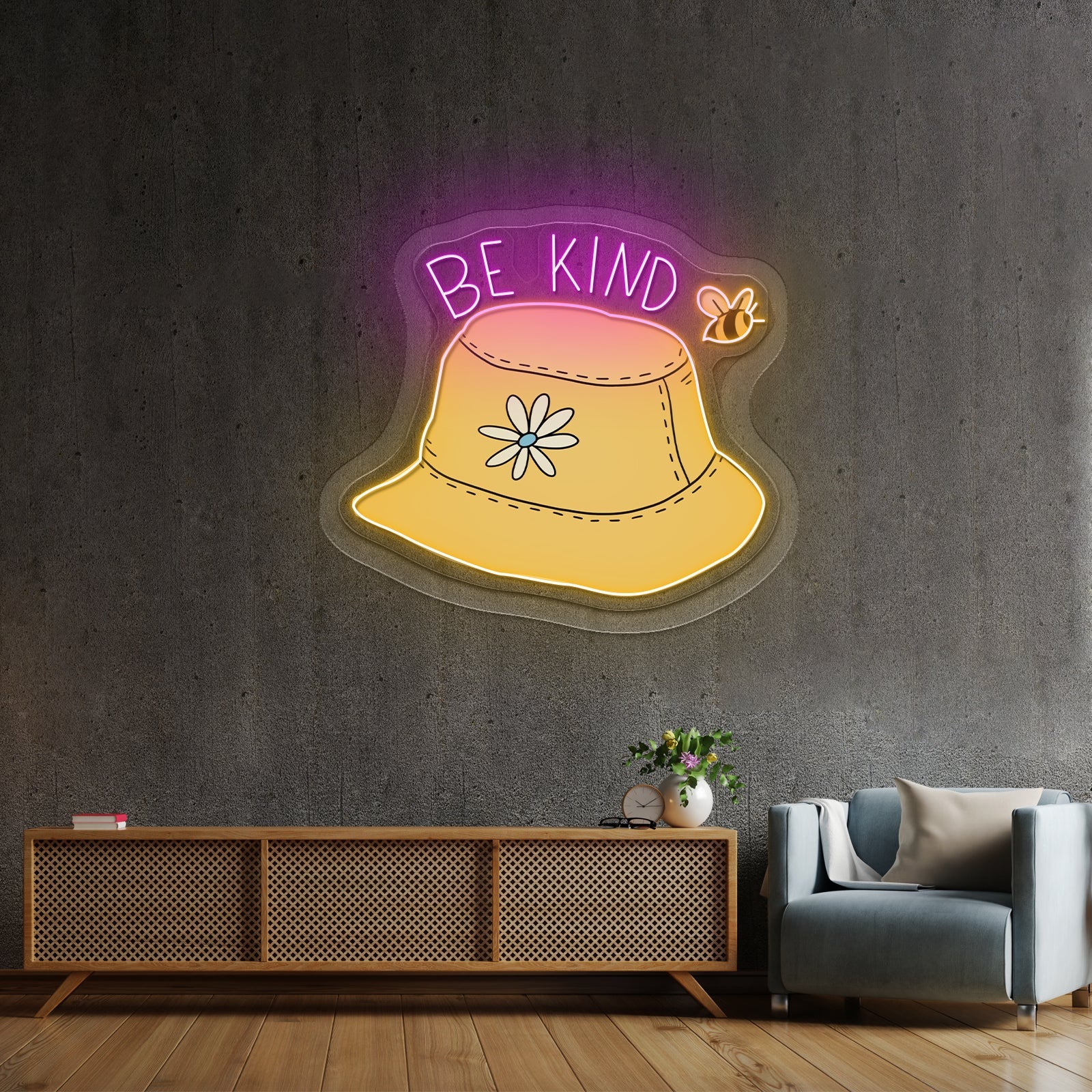 Be Kind Bucket Hat Clear Neon Signs For Business - Shineneon