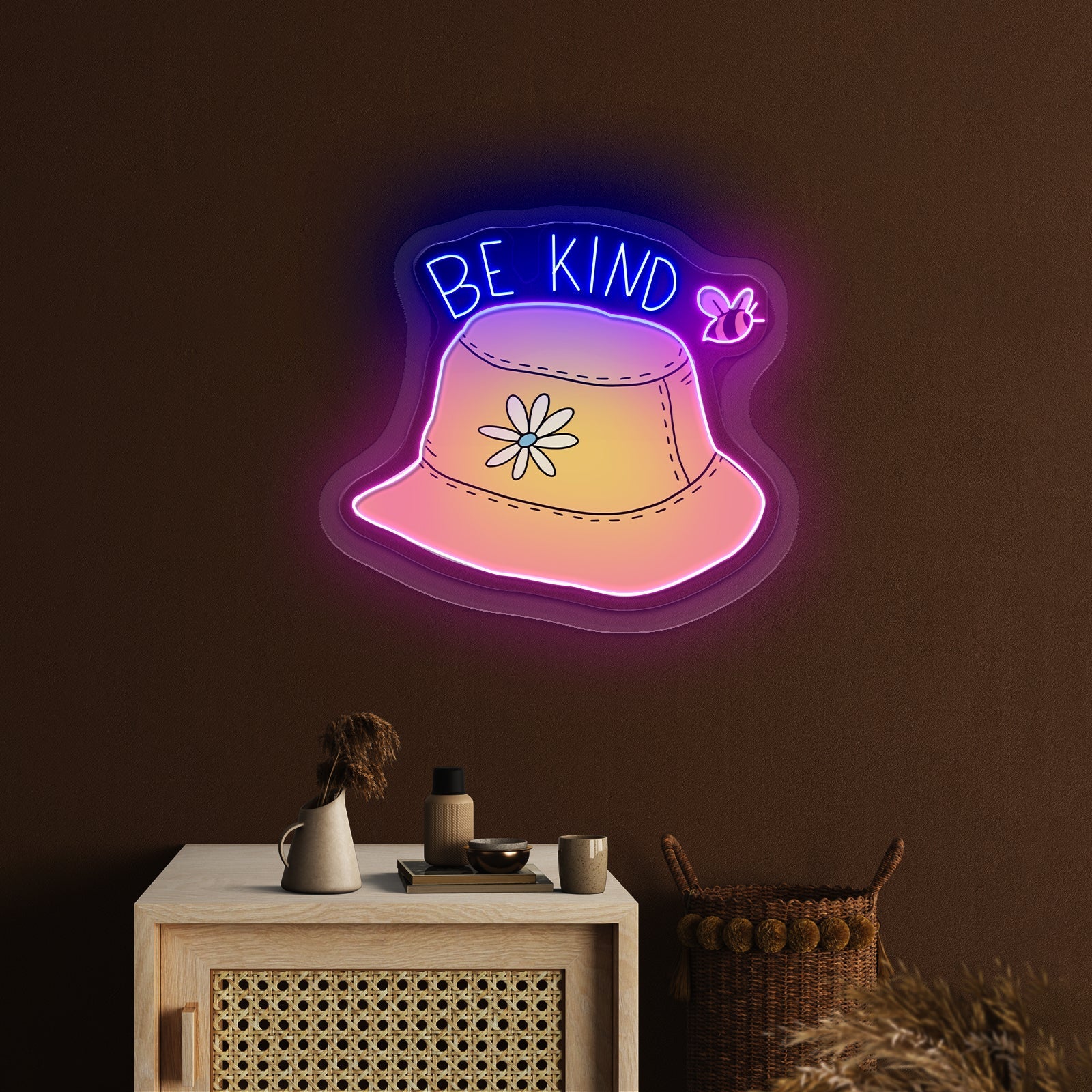 Be Kind Bucket Hat Clear Neon Signs For Business - Shineneon