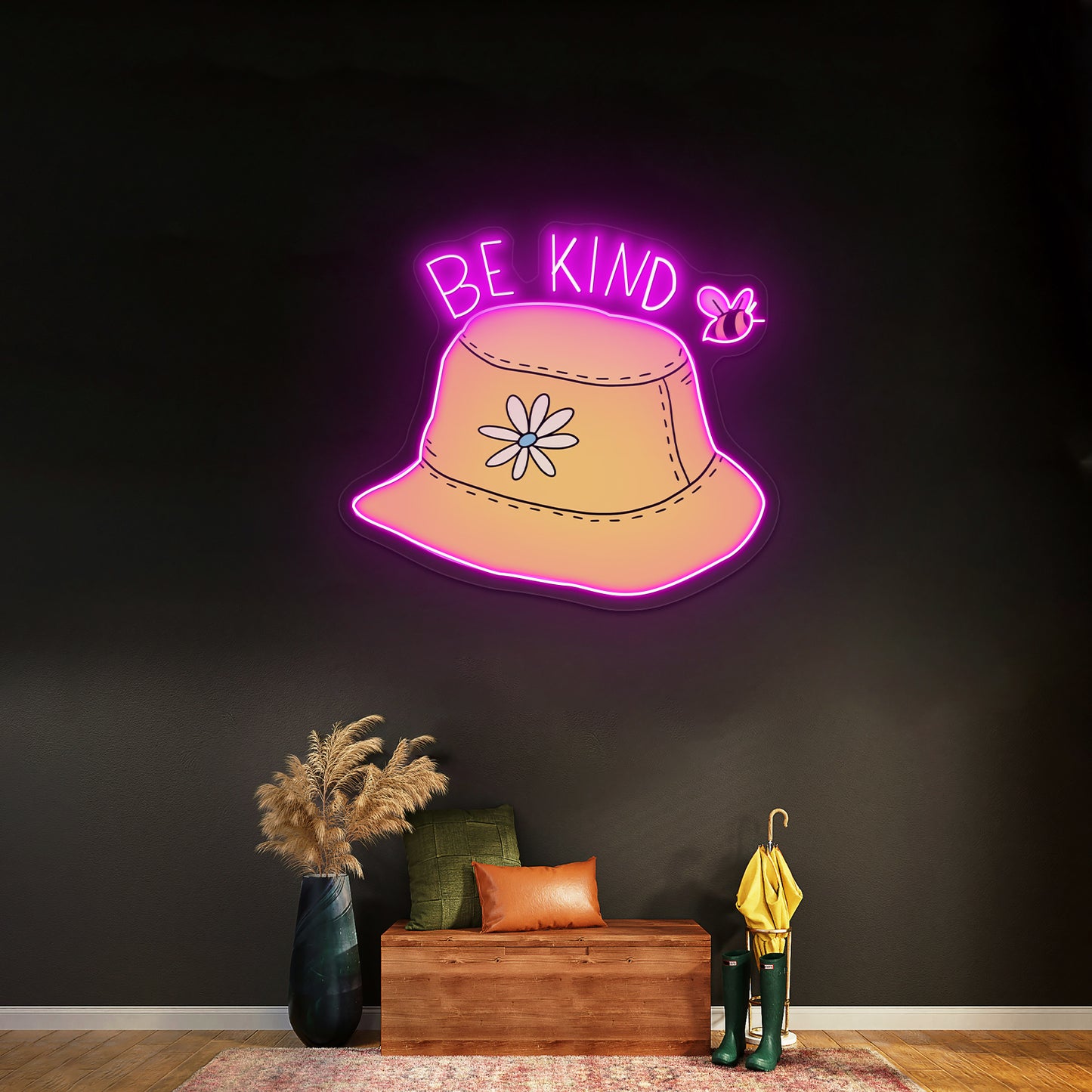 Be Kind Bucket Hat Clear Neon Signs For Business