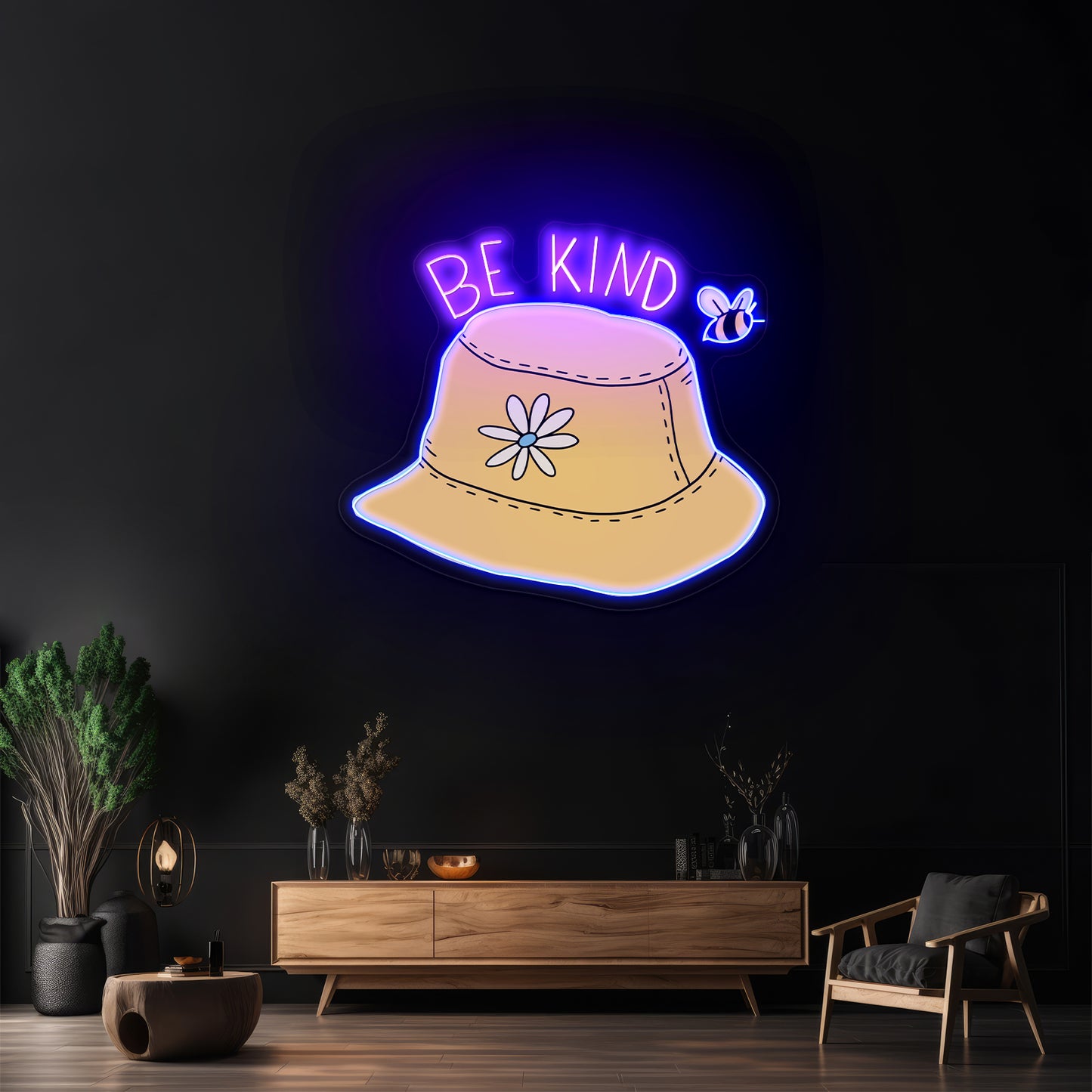 Be Kind Bucket Hat Clear Neon Signs For Business