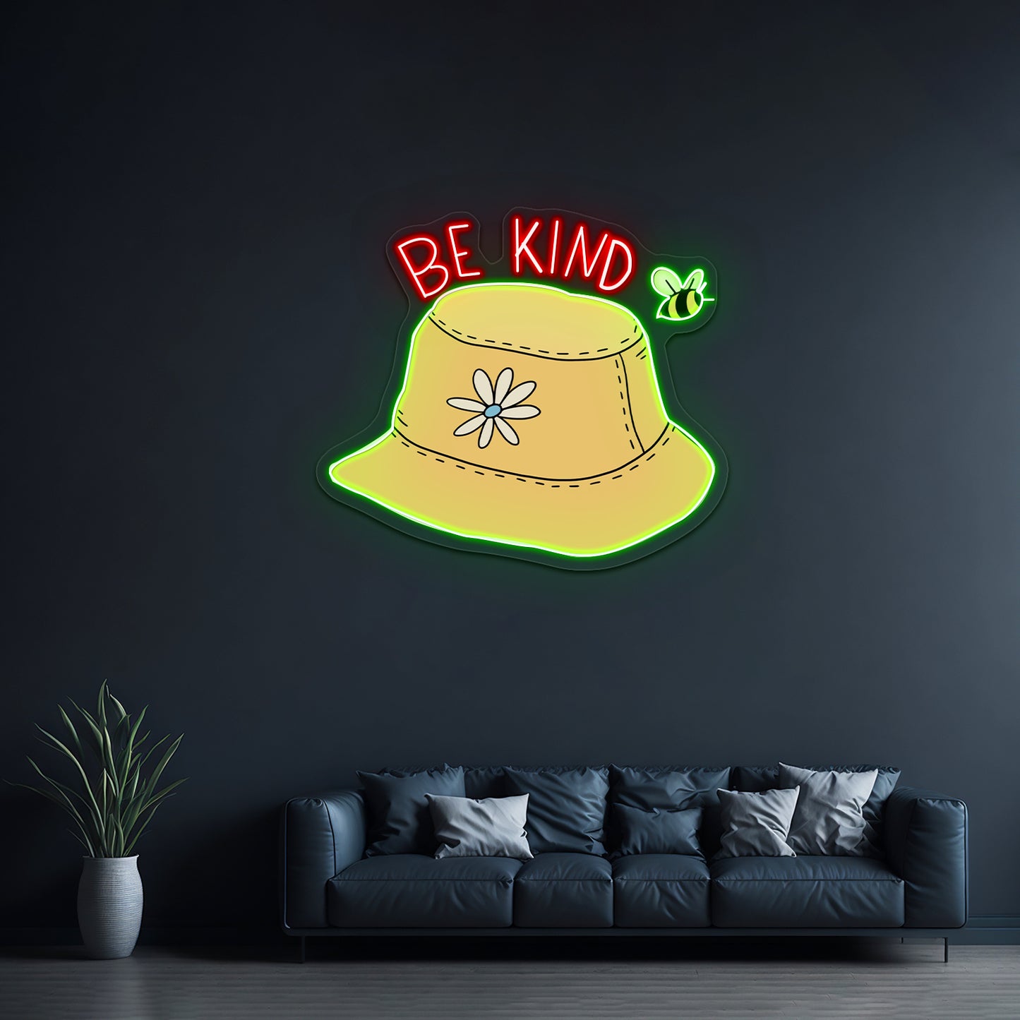 Be Kind Bucket Hat Clear Neon Signs For Business