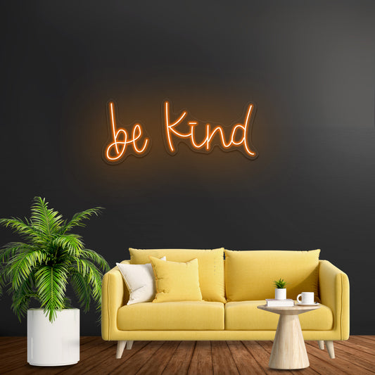 Be Kind Calligraphy Neon Signs Wall Decor