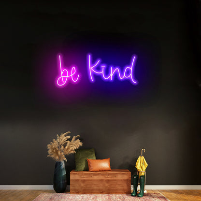 Be Kind Calligraphy Neon Signs Wall Decor