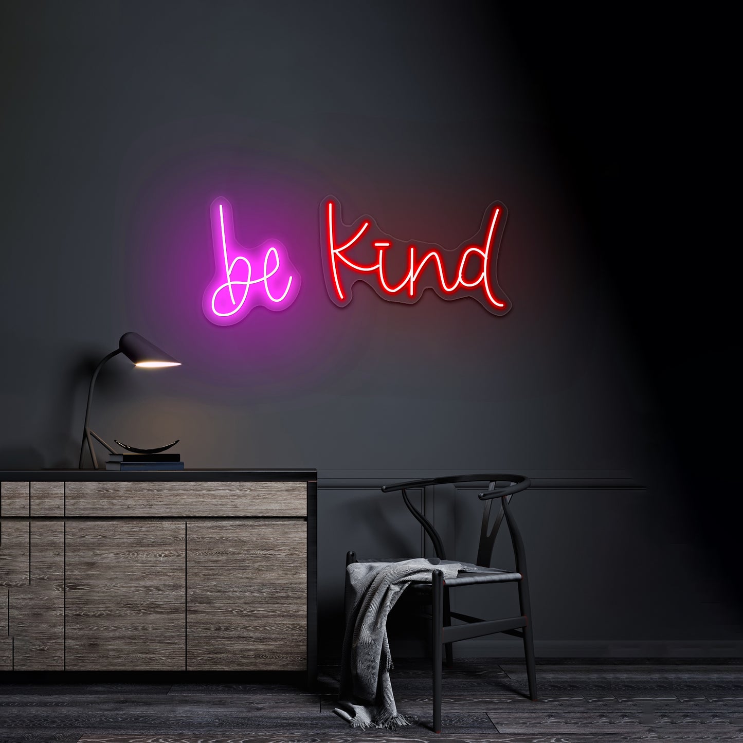 Be Kind Calligraphy Neon Signs Wall Decor