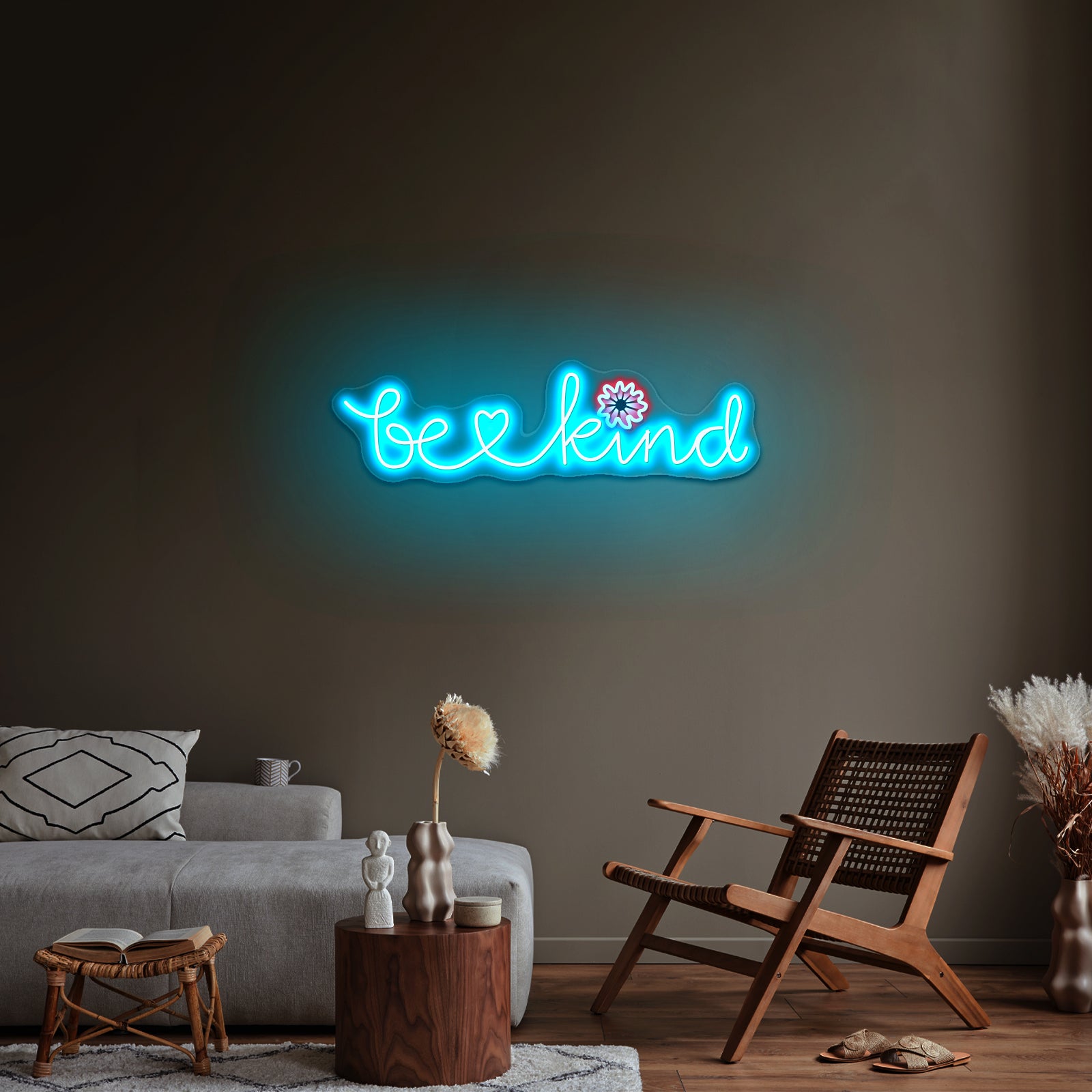 Be Kind Cursive Floral Cheap Neon Signs | Shineneon