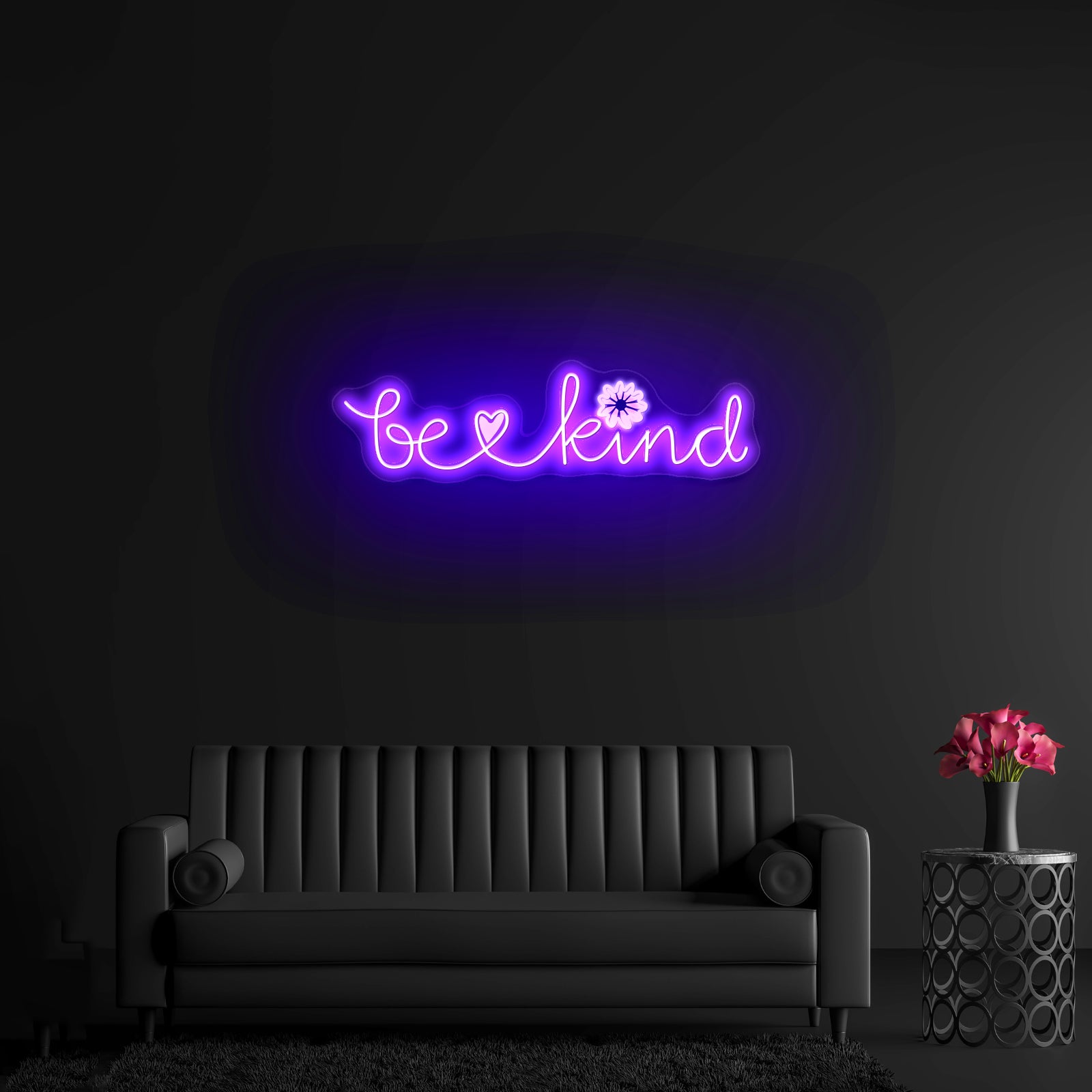 Be Kind Cursive Floral Cheap Neon Signs | Shineneon