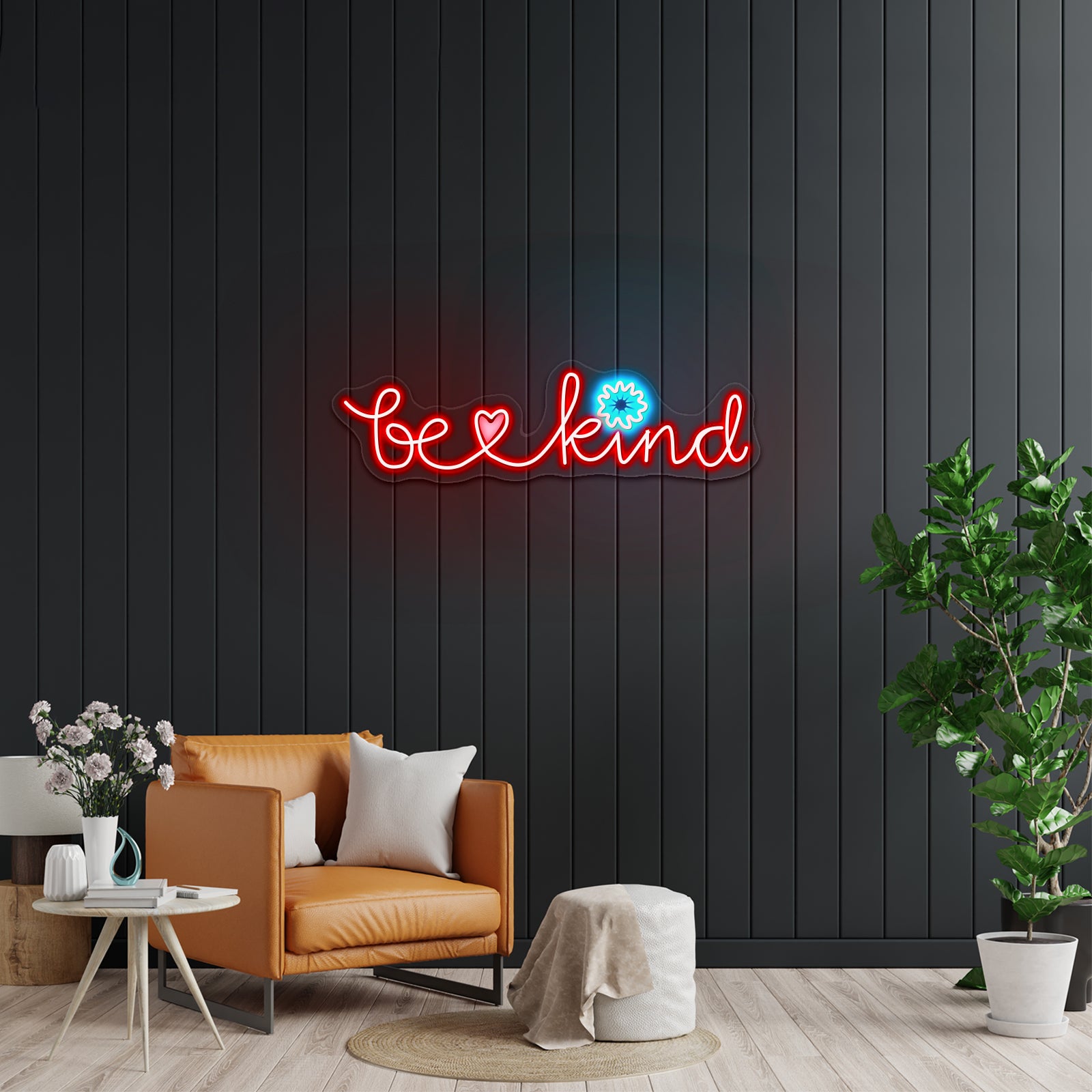 Be Kind Cursive Floral Cheap Neon Signs | Shineneon