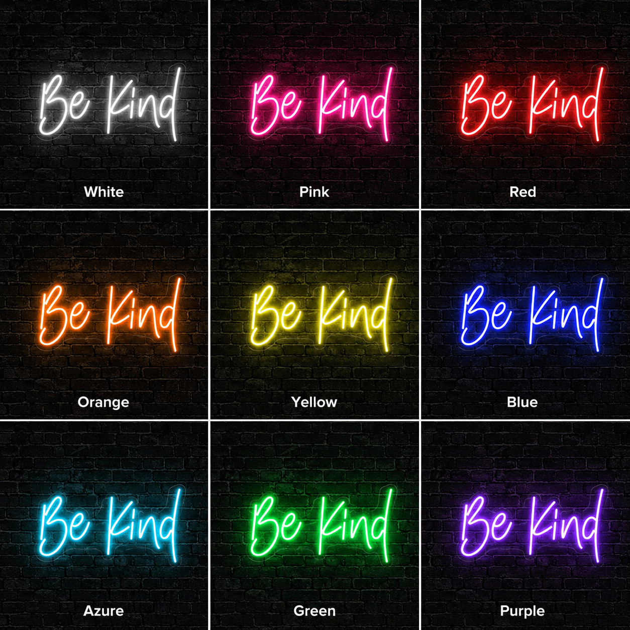 Be Kind LED Neon Sign Bedroom Decor Wall Neon Sign - 05 Color Grid