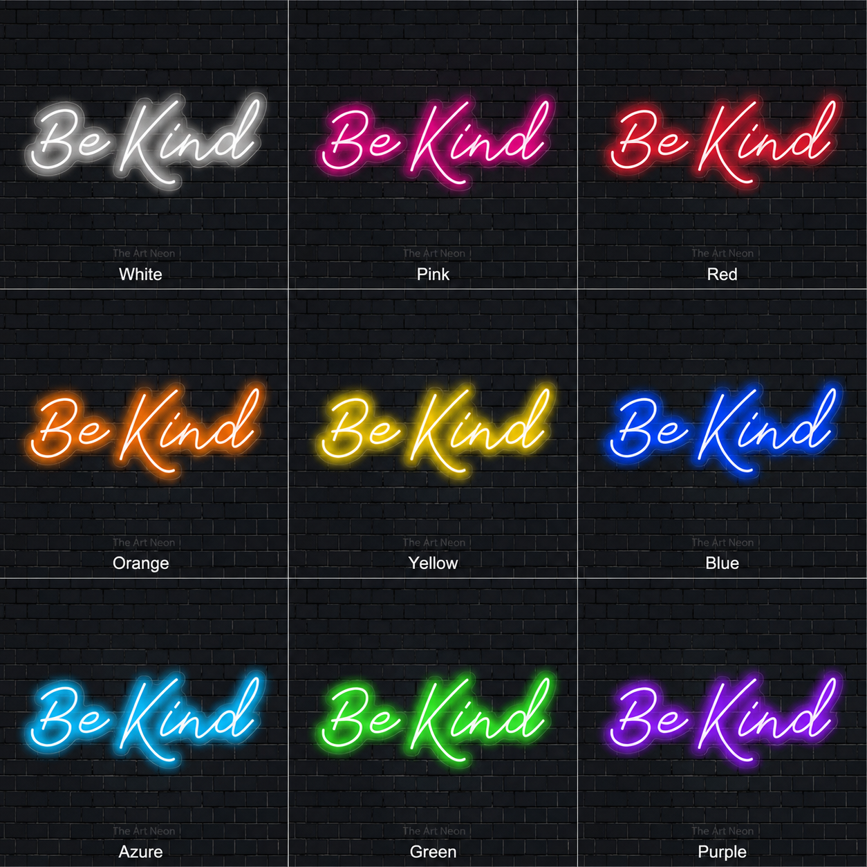 Be Kind LED Neon Sign Home Wall Art - 05 Color Grid