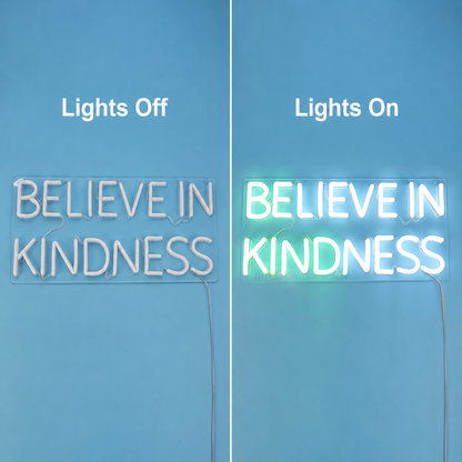 Be Kind Phrase Wall Light LED Neon Sign - 06 Day Night Comparison