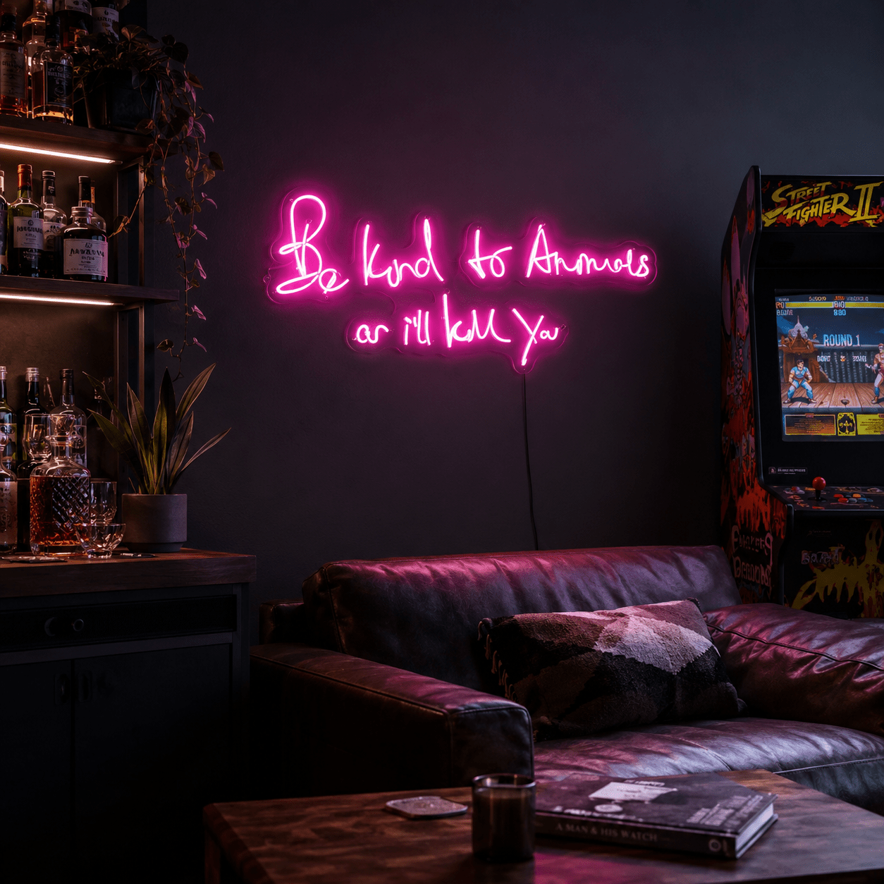 Be Kind To Animals Or I Ll Kill You LED Neon Sign - Shineneon
