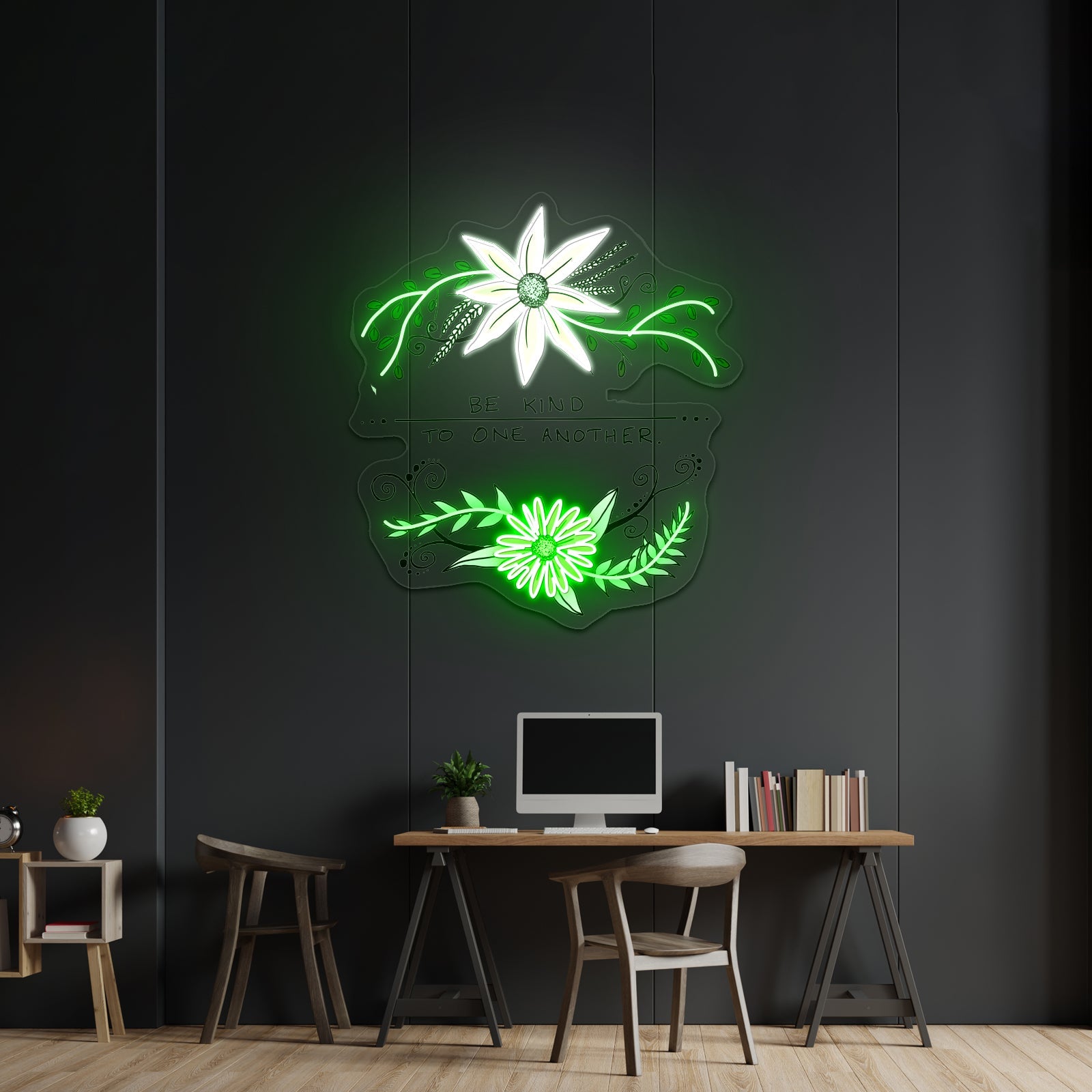 Be Kind To One Another Floral Faith Neon Signs For Bar Neon Signs - Shineneon