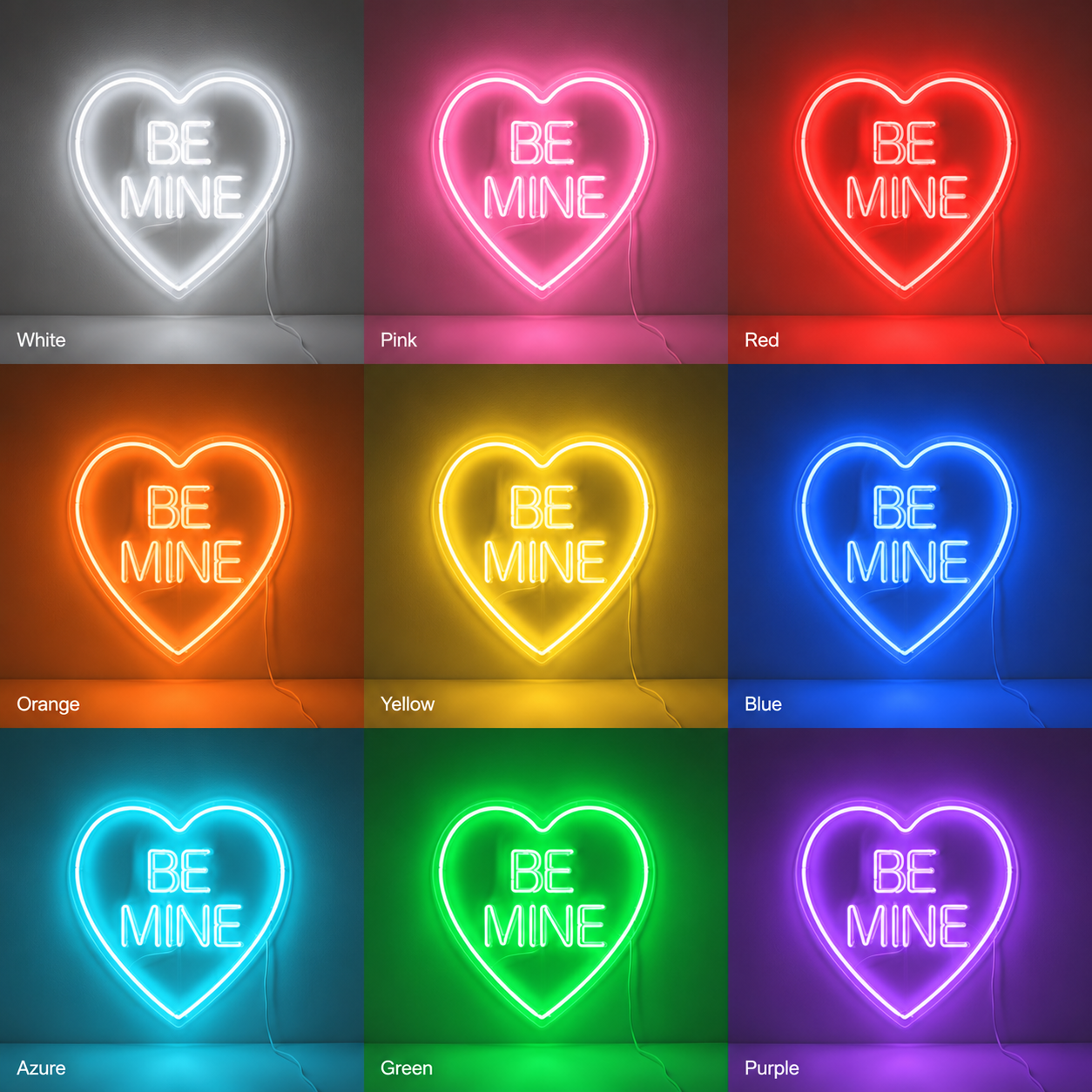 Be Mine LED Neon Sign - 05 Color Grid