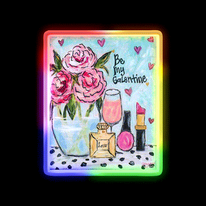 Be My Galentine Nail Salon Led Neon Sign Rgb Color - LED neon sign close-up detail
