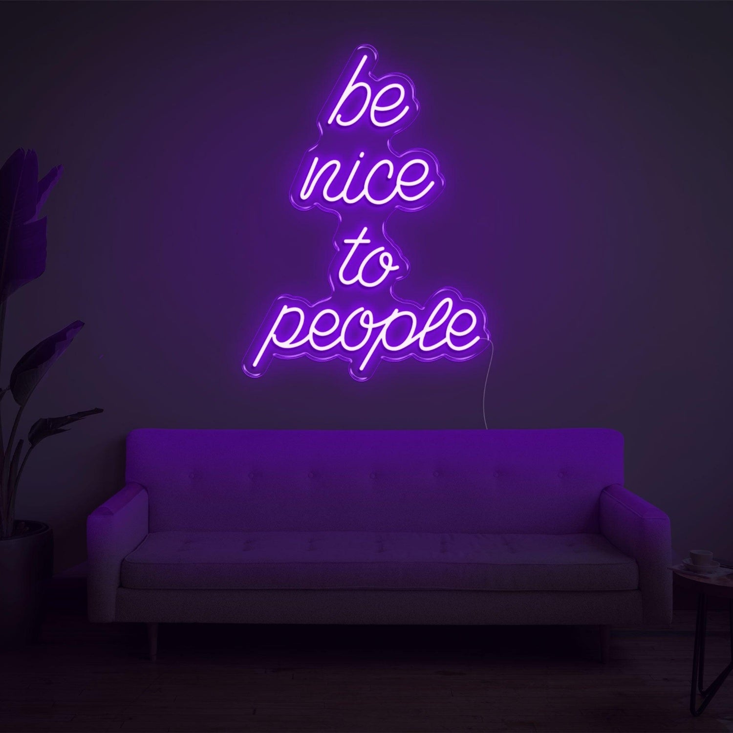 Be Nice To People White Led Neon Sign For Cozy Home And Studio Decor | Shineneon