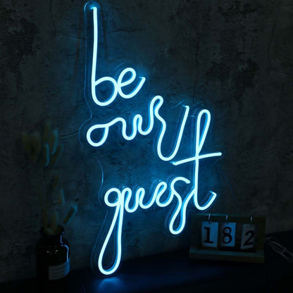 Be Our Guest Blue Led Neon Sign - Shineneon