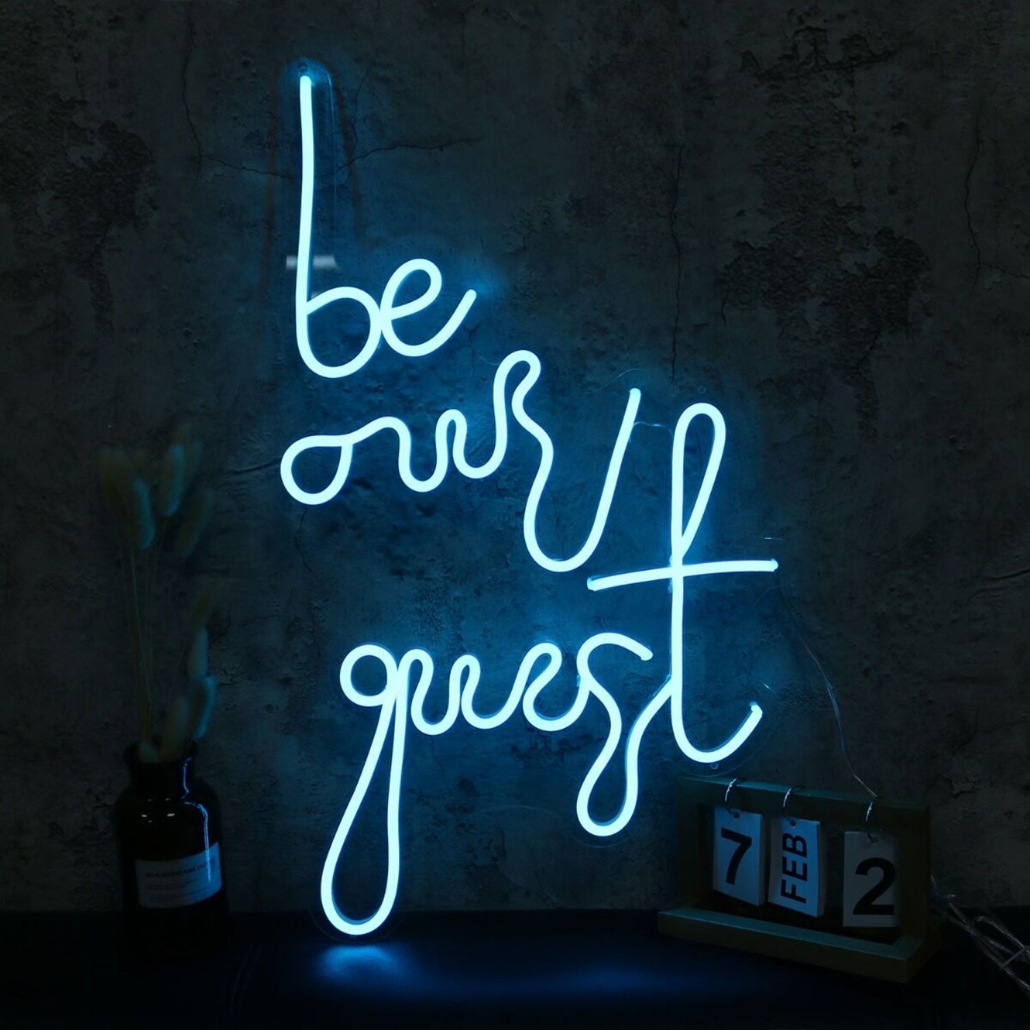 Be Our Guest Blue Led Neon Sign - Shineneon