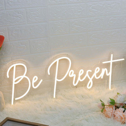 Be Present Yellow Led Neon Sign - Shineneon