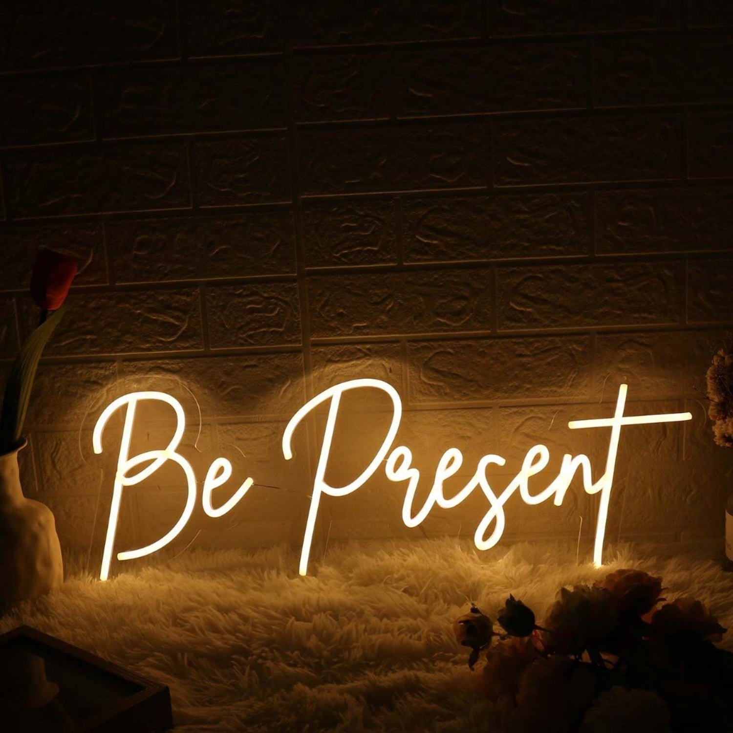 Be Present Yellow Led Neon Sign - Shineneon