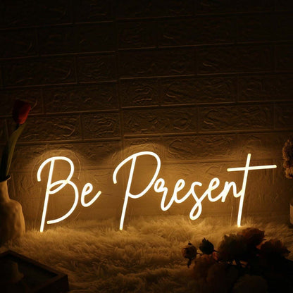 Be Present Yellow Led Neon Sign - Shineneon