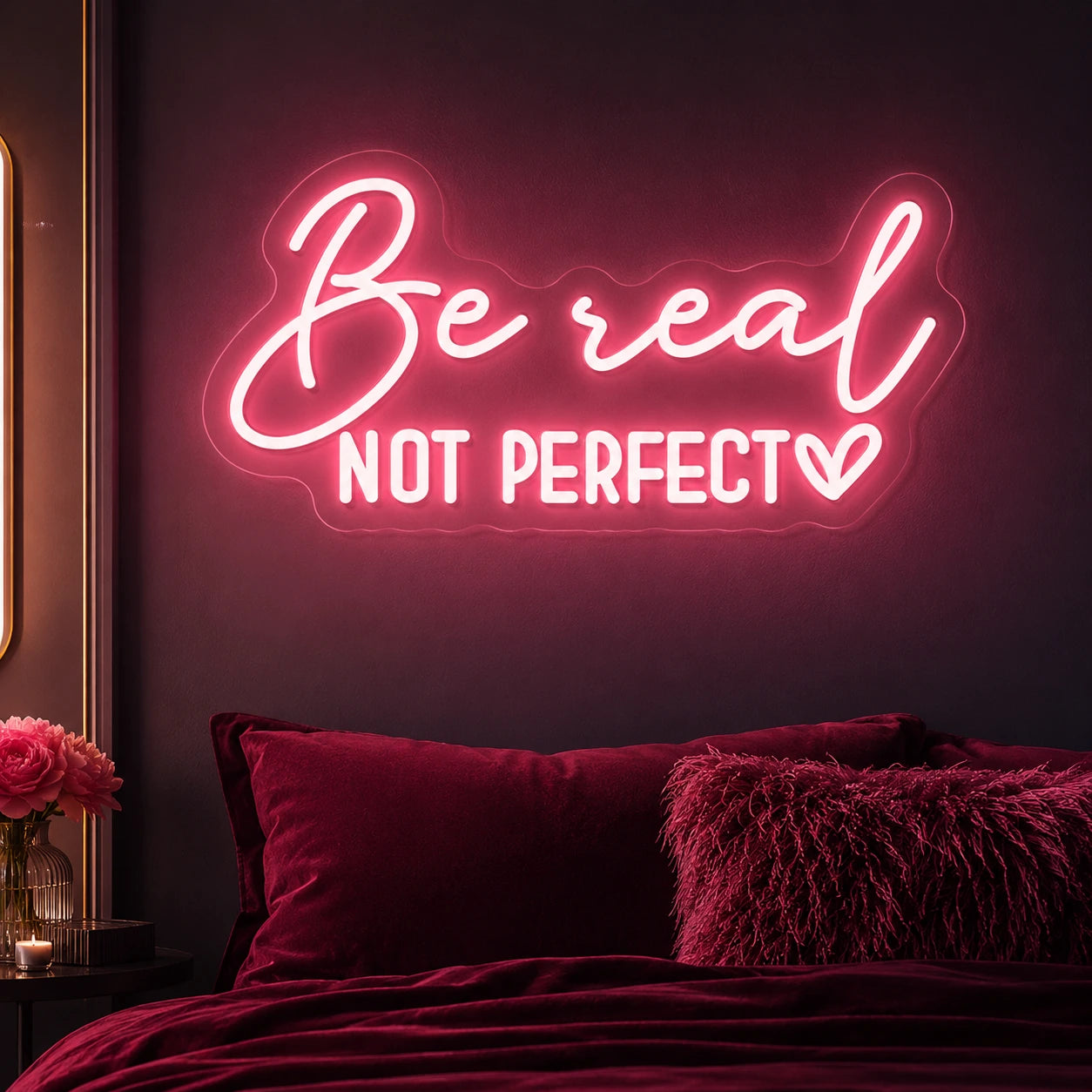 Be Real Not Perfect LED Neon Sign - 02 High-Converting Product Image