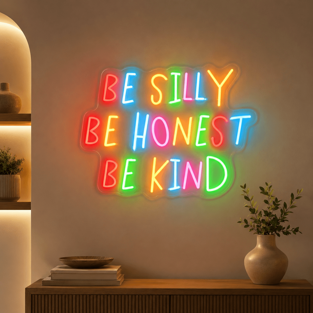 Be Silly Be Honest Be Kind LED Neon Sign Home Wall Art - Shineneon