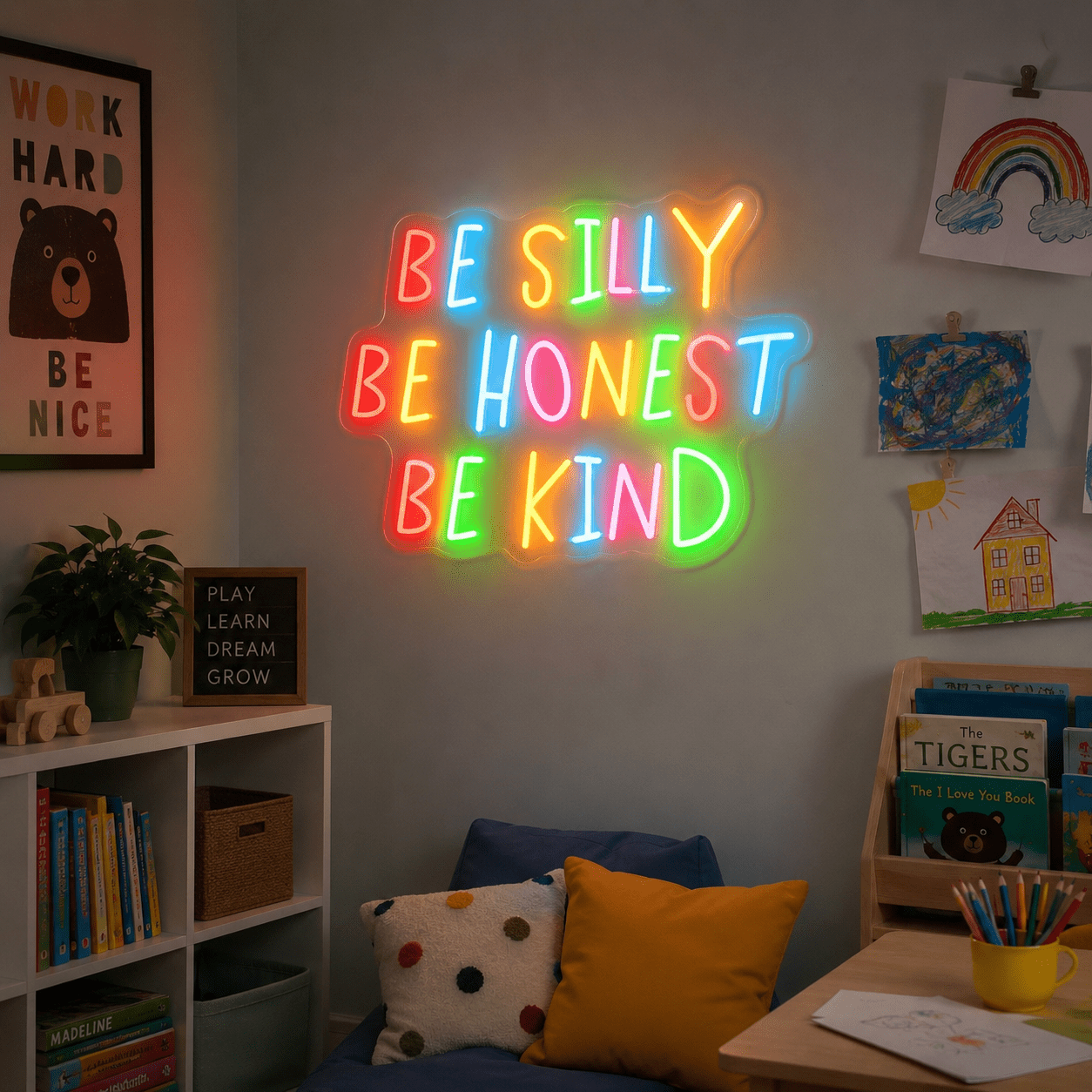 Be Silly Be Honest Be Kind LED Neon Sign Home Wall Art - Shineneon