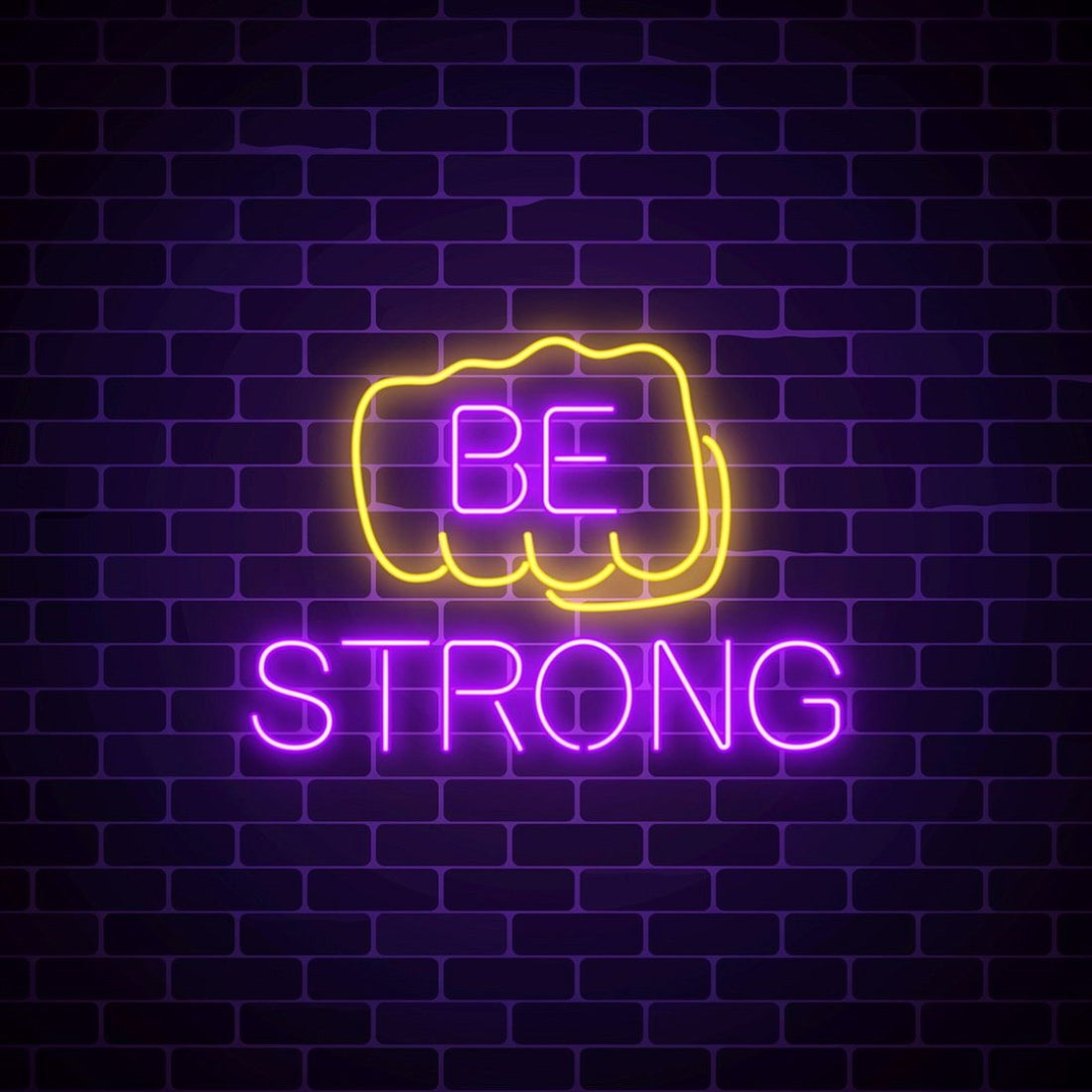 Be Strong Human Fist With Wish Led Sign Business Neon Sign