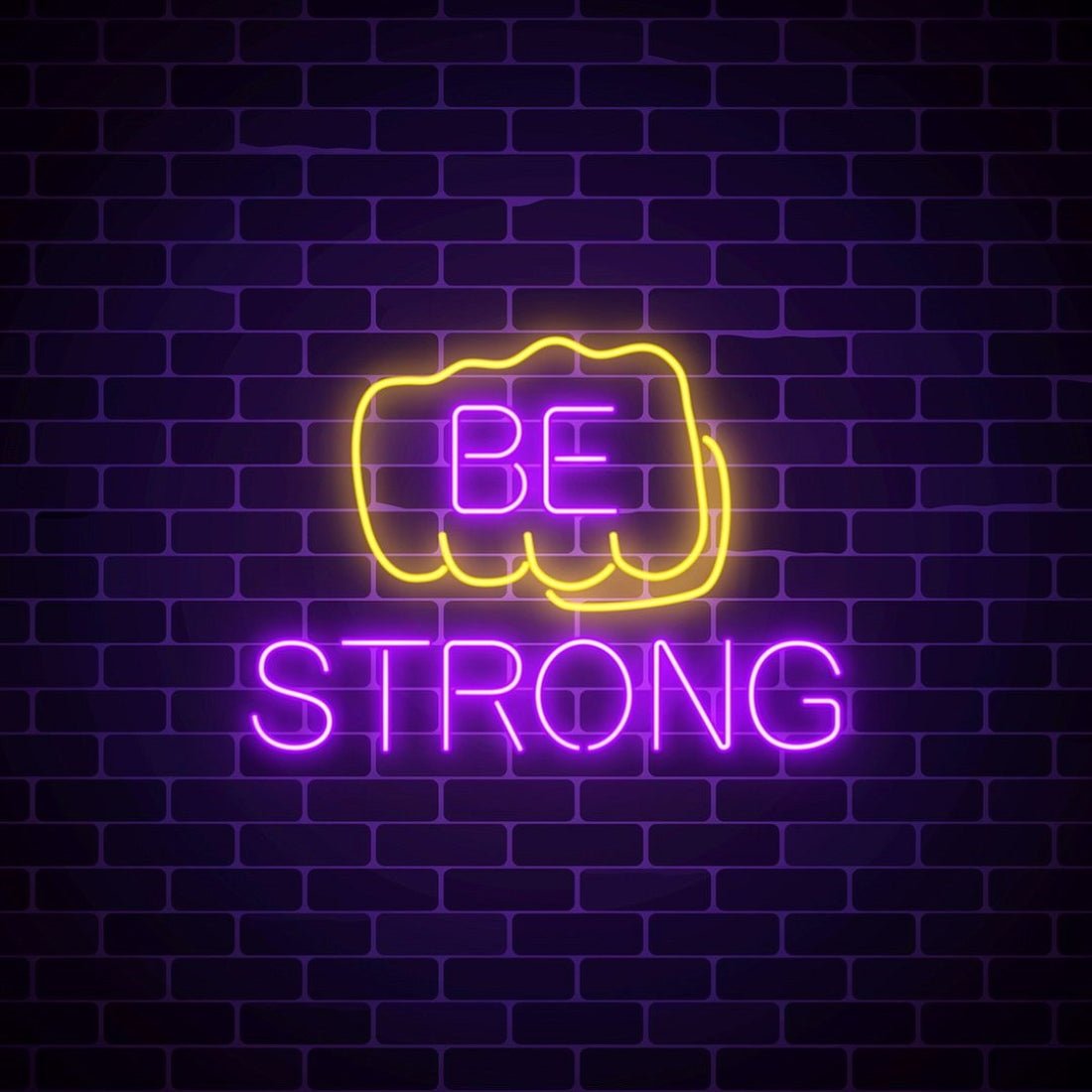 Be Strong Human Fist With Wish Led Sign Business Neon Sign - Shineneon