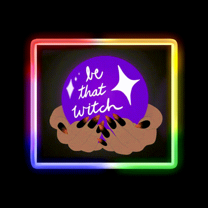Be That Witch Nail Salon Led Neon Sign Rgb Color - LED neon sign close-up detail