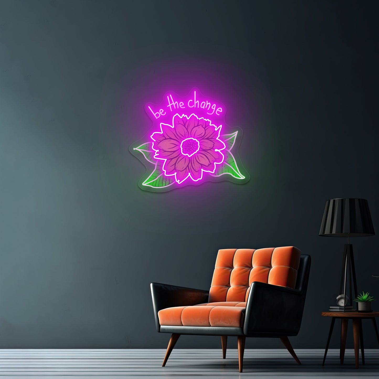 Be The Change Sunflower Neon Signs wall decor