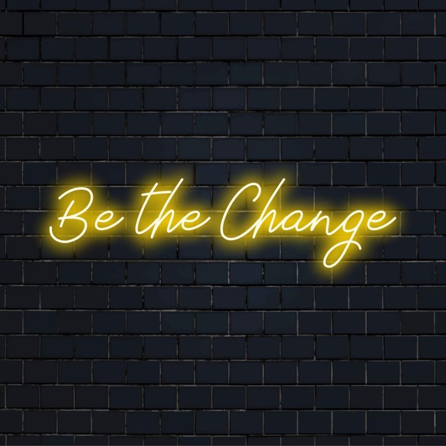 Be The Change Yellow Led Neon Sign For Studio Cafe Wall Art | Shineneon