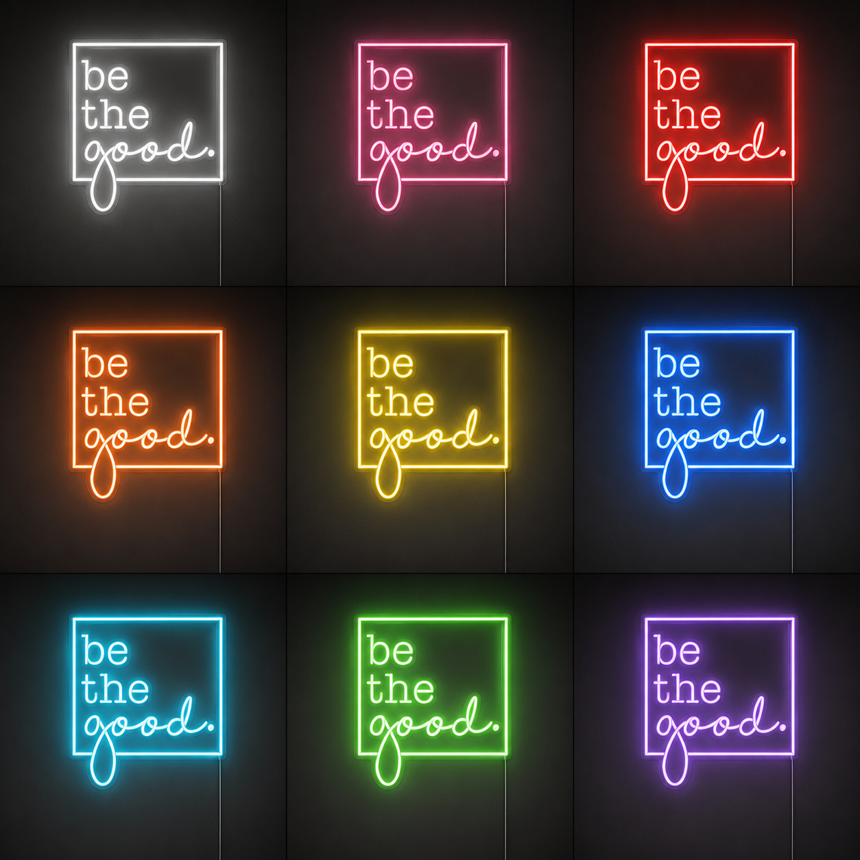 Be The Good Apartment Wall Decor LED Neon Sign color grid