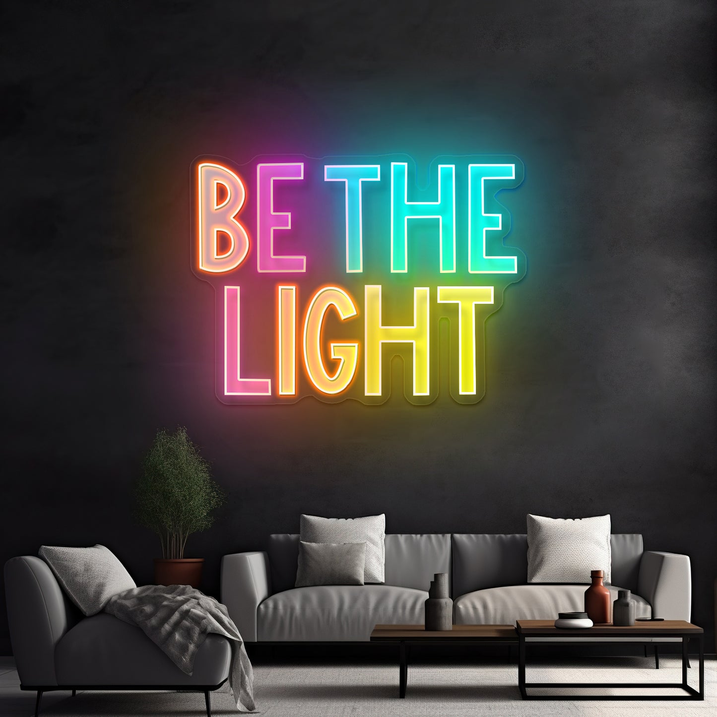 Be The Light Positivity Lettering Neon Signs for business