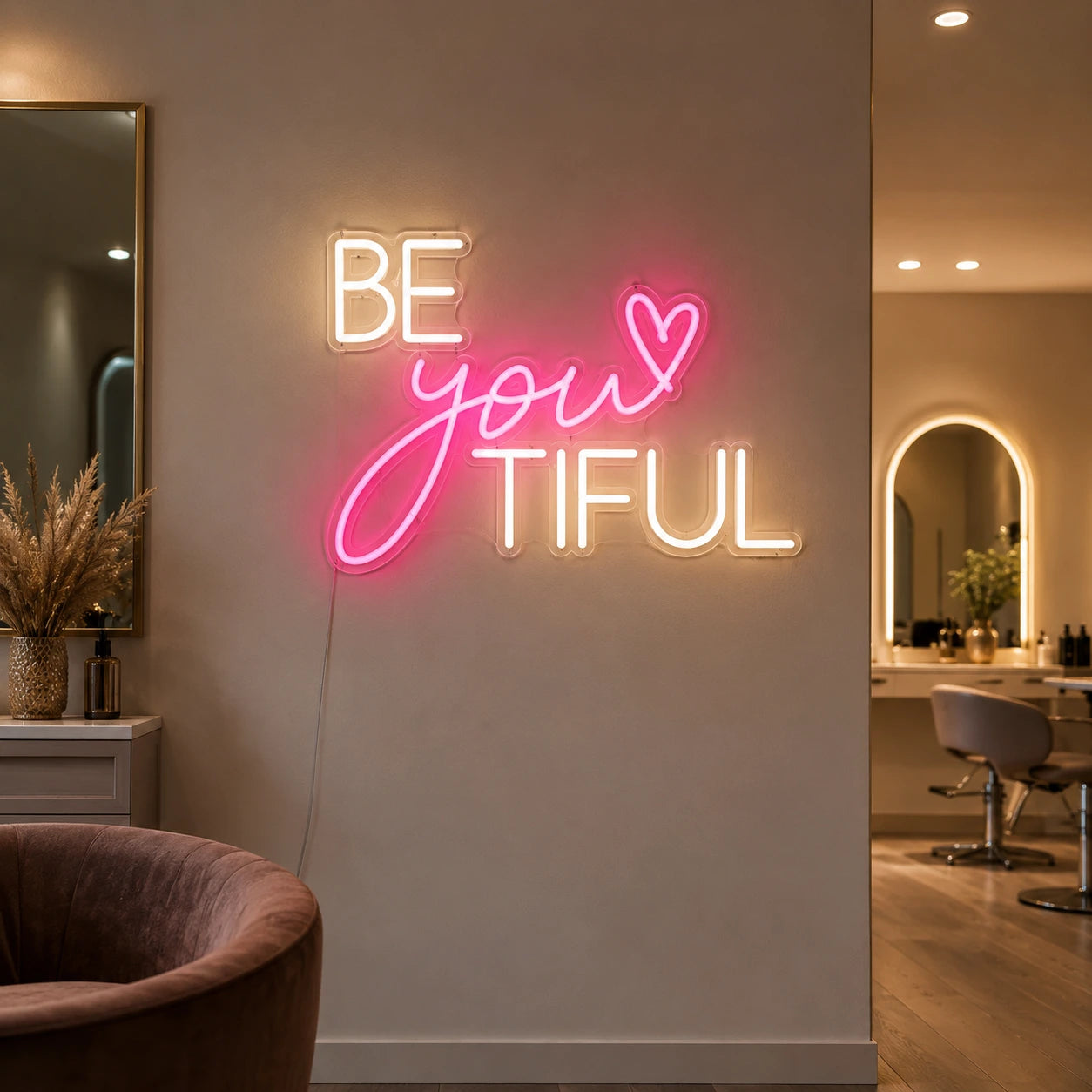 Be You Tiful LED Neon Sign Home Decor - 03 Real Lifestyle Scene