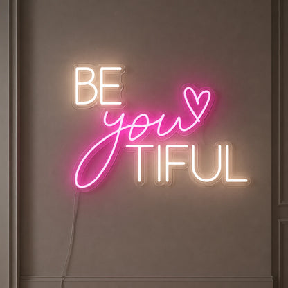 Be You Tiful LED Neon Sign Home Decor - 04 Size Image