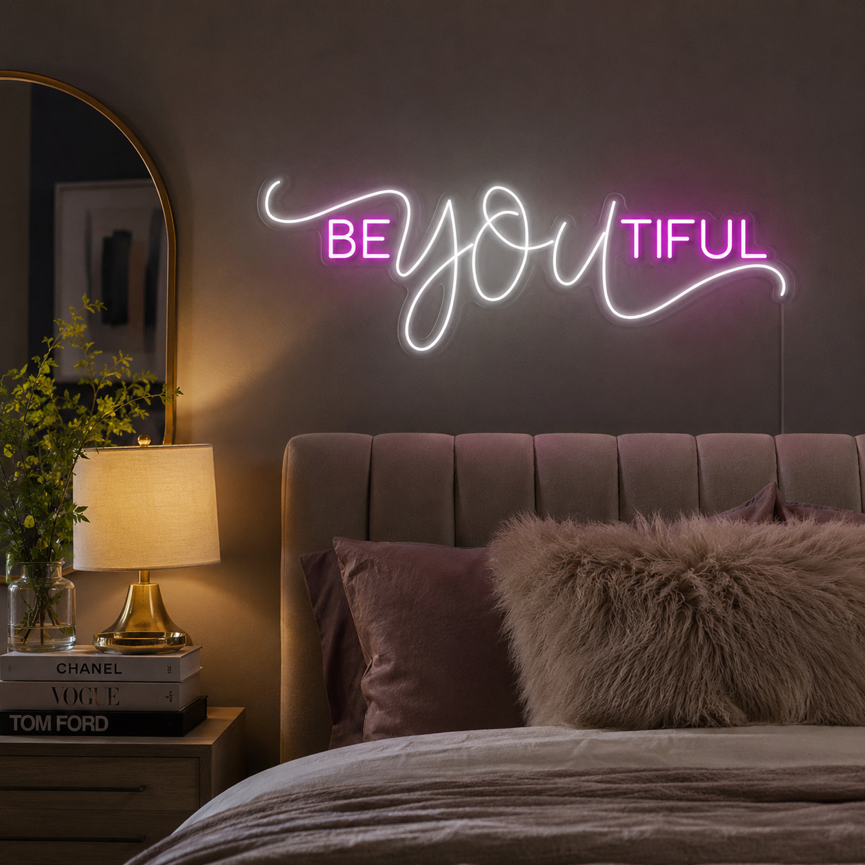 Be You Tiful Wall Decor LED Neon Sign - 03 Real Lifestyle Scene