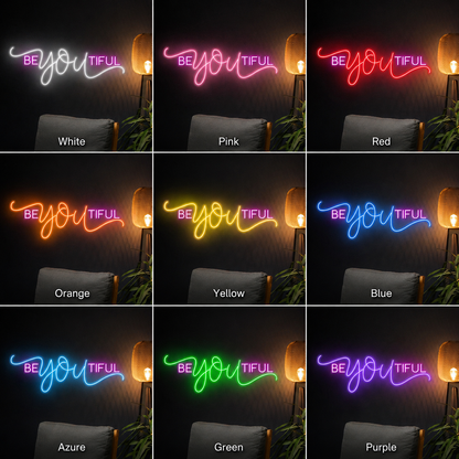 Be You Tiful Wall Decor LED Neon Sign - 05 Color Grid